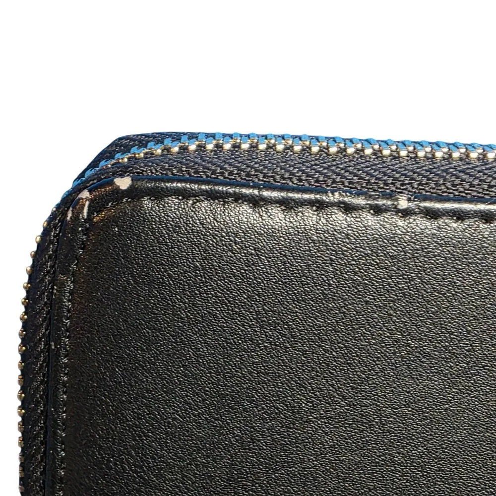 Bebe USA Black Leather‎ Zip Around Wallet Coin Purse Card Holder NWT